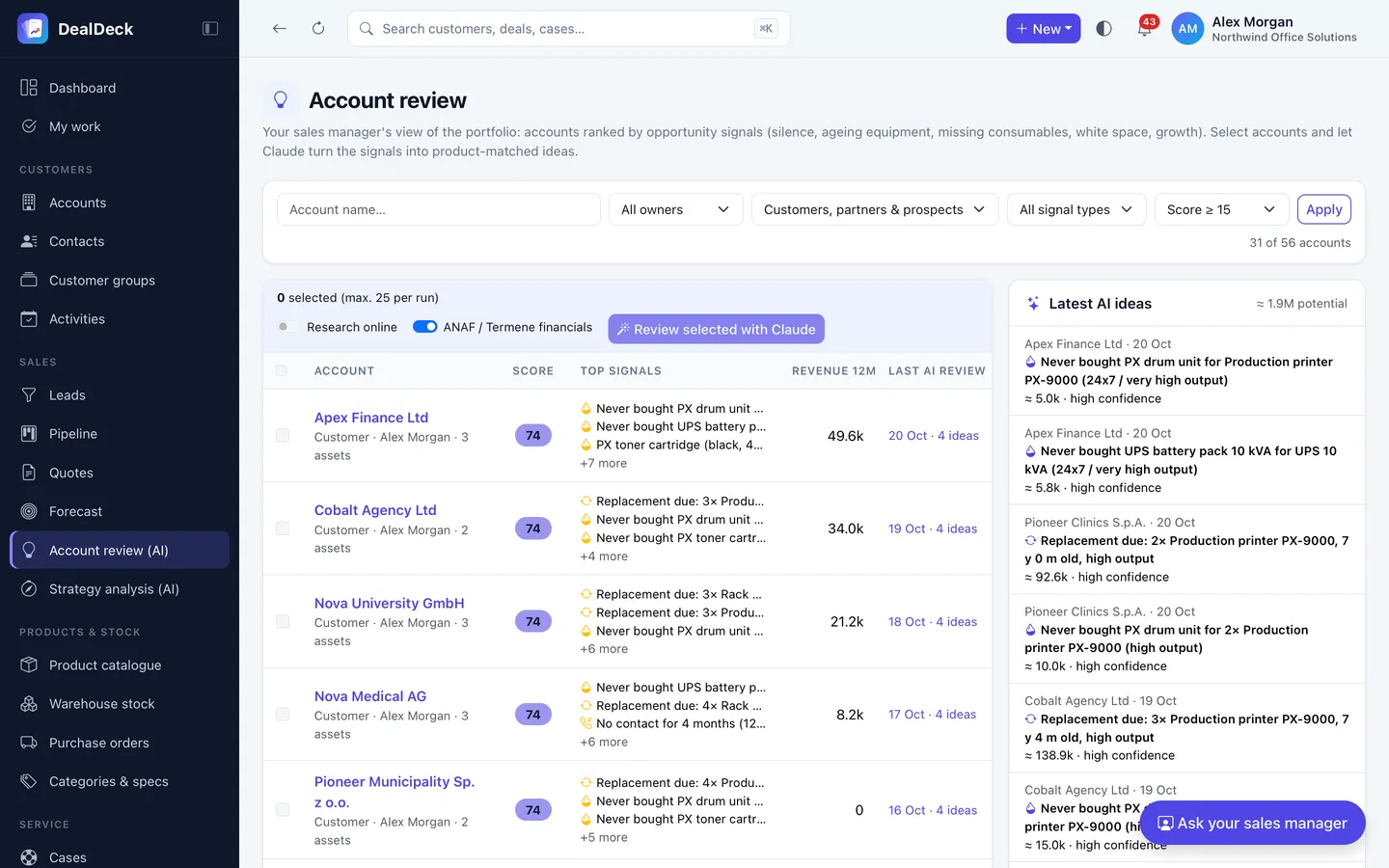 Account review with AI